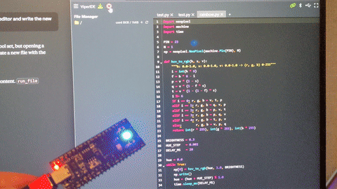 Neopixel cycling through colours
